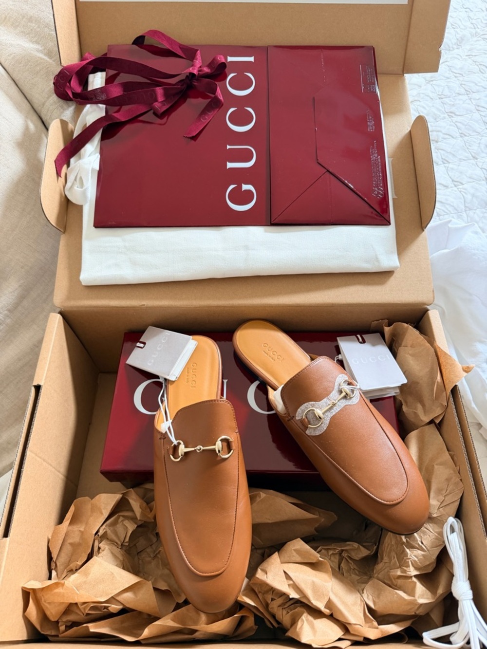 Gucci Women’s Princetown Mules in Tan